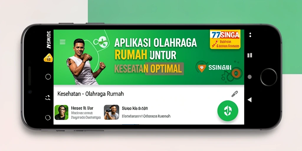 Antarmuka aplikasi 77SINGA yang ramah pengguna untuk olahraga di rumah.