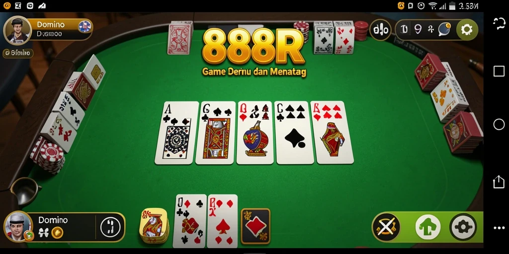 Tampilan antarmuka permainan Domino 888R yang interaktif.