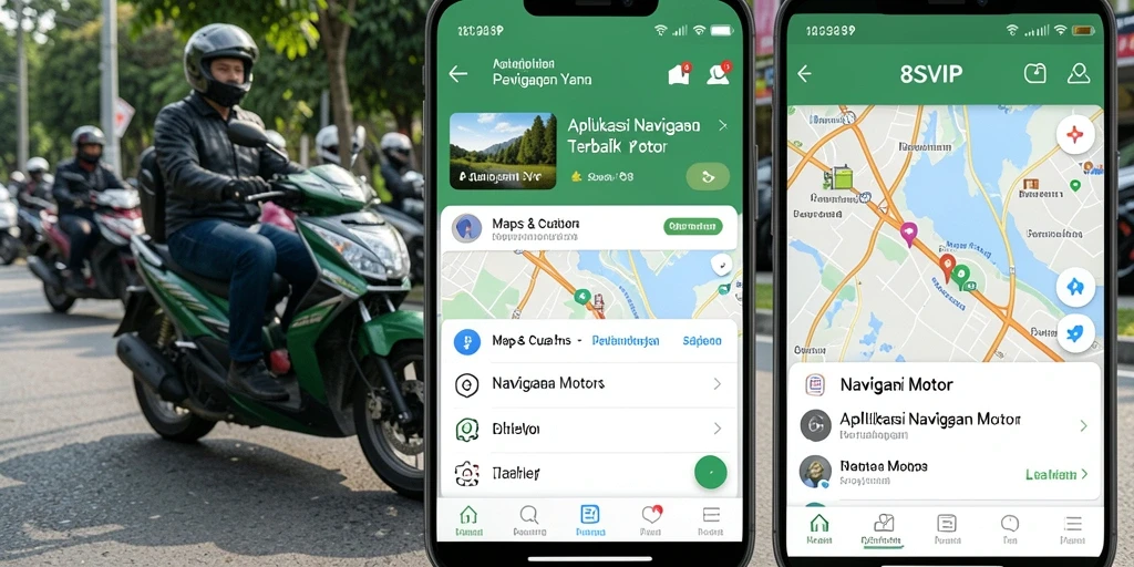 Tampilan antarmuka aplikasi 8SVIP untuk Navigasi Motor yang user-friendly.