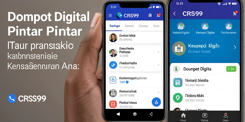Antarmuka utama CRS99 menampilkan berbagai fitur Dompet Digital.