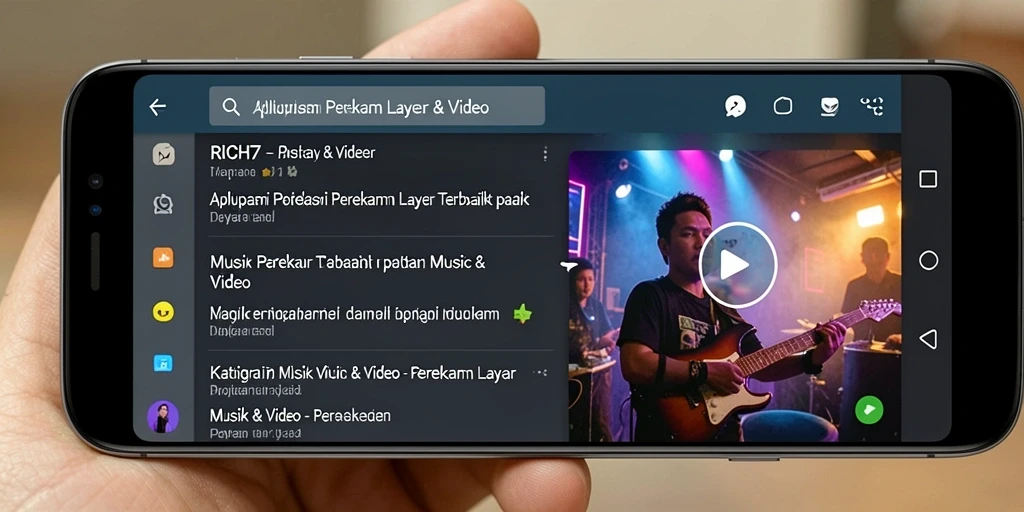Antarmuka perekam layar RICH7 yang sederhana dan efektif.