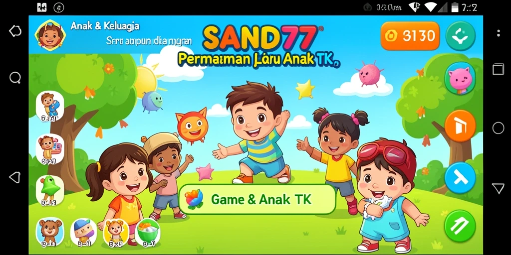 Antarmuka colorful dan fungsional SAND77 untuk anak-anak.