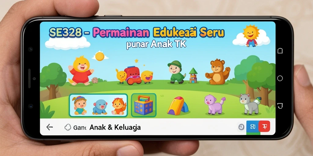 Tampilan antarmuka SE328 dengan permainan edukatif yang menyenangkan.