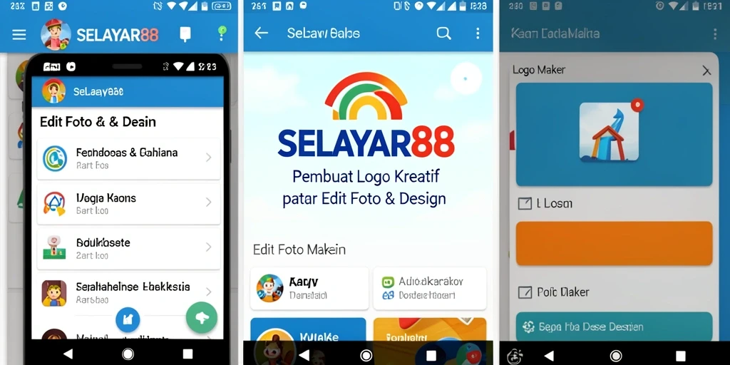Antarmuka aplikasi <strong>SELAYAR88</strong> saat merancang logo yang kreatif.