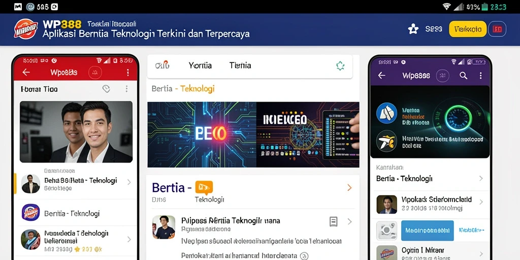 Antarmuka WP888 menampilkan berita teknologi terbaru dengan jelas.